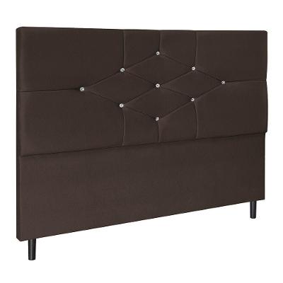 Cabeceira T Cross Marrom Estofada Para Cama Box Casal King Size 195cm Quarto Luxo