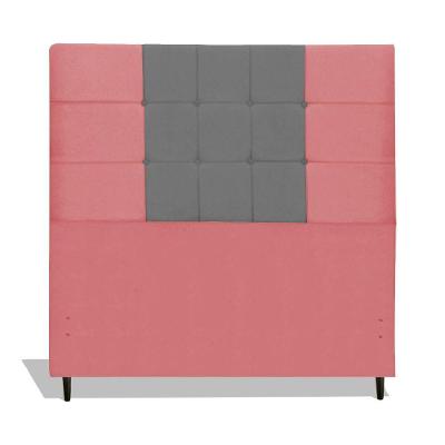 Cabeceira Estofada Box Casal Encosto Para Cama Maveric 144x126 Composê Rosa/cinza
