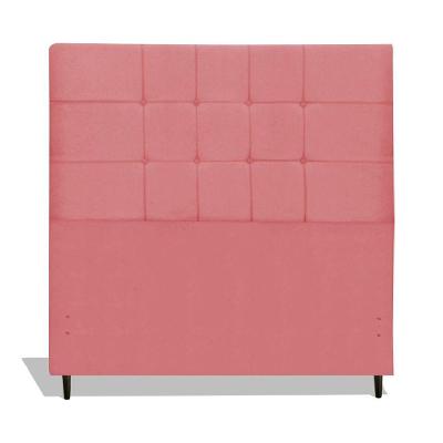 Cabeceira Estofada Box Casal Queen Size Encosto Para Cama Maveric 164x126 Cm Rosa