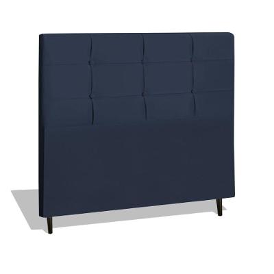 Cabeceira Estofada Box Casal King Size Encosto Para Cama Hylux 195x126 Cm Azul Marinho