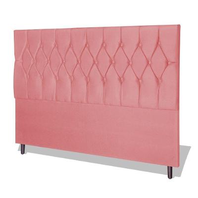 Cabeceira Estofada Box Casal Queen Size Encosto Para Cama Ram 1500 164x126 Cm Rosa