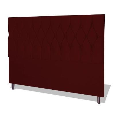 Cabeceira Estofada Box Casal Queen Size Encosto Para Cama Ram 1500 164x126 Cm Marsala