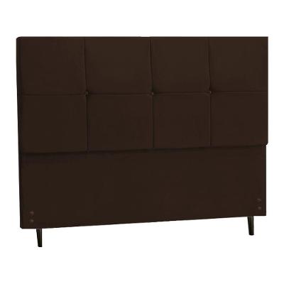 Cabeceira New Civic Estofada Com Botão De Strass Para Cama Box Solteiro 94cm Marrom -