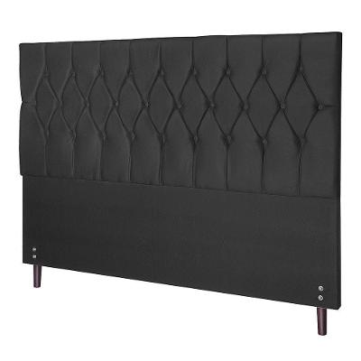 Cabeceira Ram 1500 Preto Estofada Para Cama Box Casal 144cm Quarto Luxo