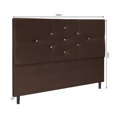 Cabeceira T Cross Marrom Estofada Para Cama Box Solteiro 94cm Quarto Luxo