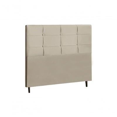 Cabeceira Hylux Estofada Com Botão De Tecido Para Cama Box Casal King Size 195cm New Foam -