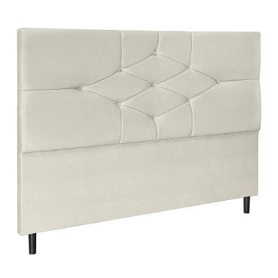 Cabeceira T Cross Bege Estofada Para Cama Box Casal King Size 195cm Quarto Luxo