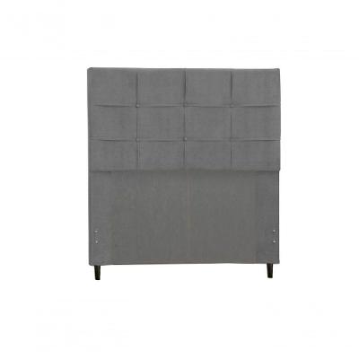 Cabeceira Hylux Estofada Com Botão De Tecido Para Cama Box Casal 144cm Chumbo -