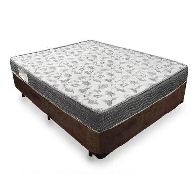 Cama Box Casal Suede + Colchão De Molas Ensacadas - Sereneprime - 138x188x58cm Marrom