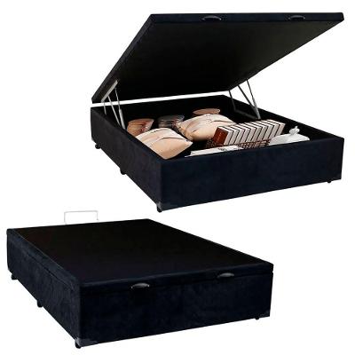 Cama Box Baú Viúva Sereneprime Suede Preto 128x188x44