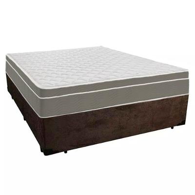 Cama Box Casal Suede + Colchão Sereneprime Molas Ensacadas 138x188x65 Marrom