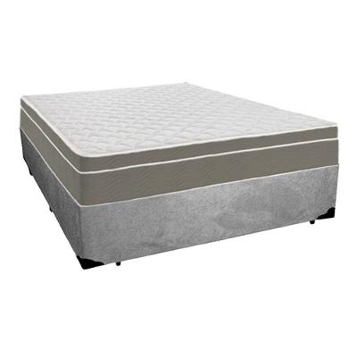 Cama Box Casal Suede + Colchão Sereneprime Molas Ensacadas 138x188x65 Cinza