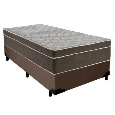 Cama Box Suede Solteiro + Colchão Sereneprime Molas Ensacadas 88x188x65 Marrom