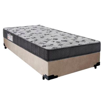 Cama Box Solteiro Suede + Colchão De Molas Ensacadas - Sereneprime - 88x188x58cm Bege