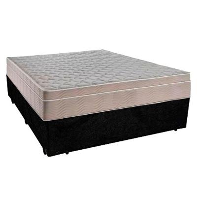Cama Box Casal Suede + Colchão Sereneprime Molas Ensacadas 138x188x65 Cor:preto