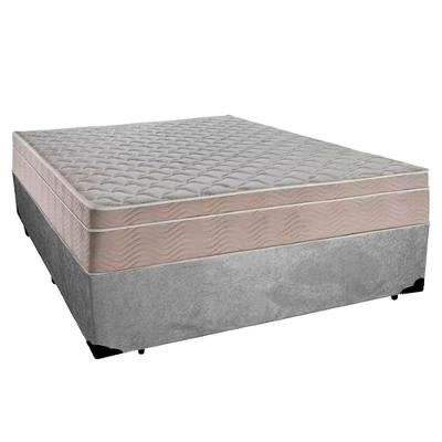 Cama Box Casal Suede + Colchão Sereneprime Molas Ensacadas 138x188x65 Cor:cinza