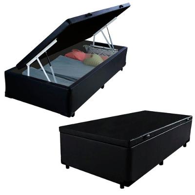 Cama Box Baú Solteiro Sintético + Colchão De Espuma D33 - Sereneprime - 88cm Preto