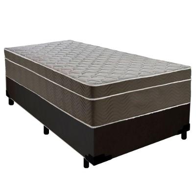 Cama Box Suede Solteiro + Colchão Sereneprime Molas Ensacadas 88x188x65 Cor:preto