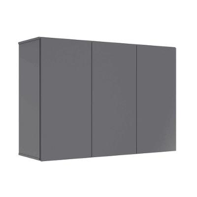 Armário De Cozinha Aéreo Slack 3 Portas 100cm Ej Móveis Cinza