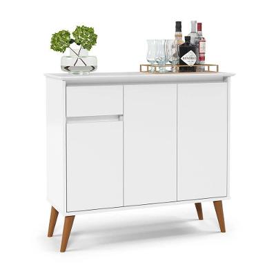 Balcão Buffet Veneza 3 Portas 1 Gaveta 93cm Ej Móveis Branco