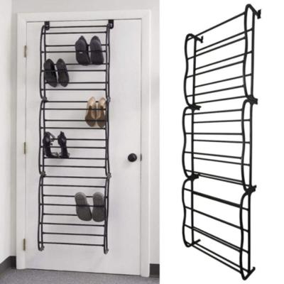Sapateira Vertical De Parede E Porta Para 36 Pares - Preto