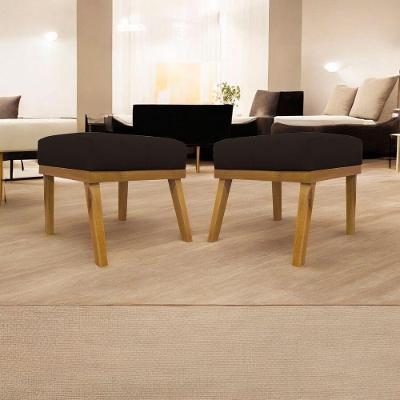 Kit 2 Puffs Decorativos Firenze Retangular - Marrom Corino