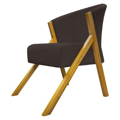 Poltrona Decorativa You Suede Braça Amadeirada - Marrom Suede