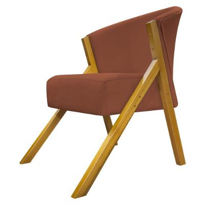 Poltrona Decorativa You Suede Braça Amadeirada - Terracota Suede