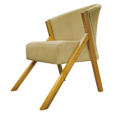 Poltrona Decorativa You Suede Braça Amadeirada - Nude Suede