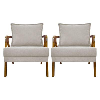 Kit 2 Poltronas Decorativas Shine Bouclé Premium - Bege Buclê