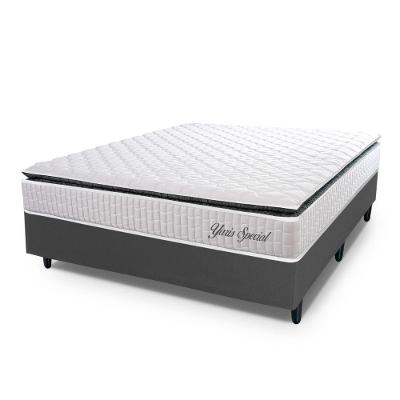 Conjunto Box Casal Hellen Colchão Com Molas Ensacadas Yaris Branco