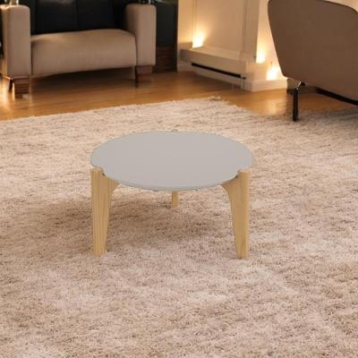 Mesa Centro Caribe 0,55 Off White Perolizado Freijó