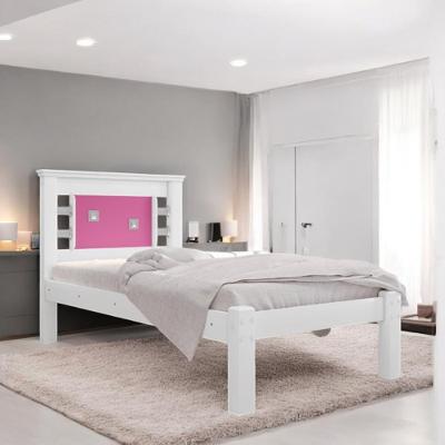 Cama Solteiro Laribella Branca E Rosa Com Colchão