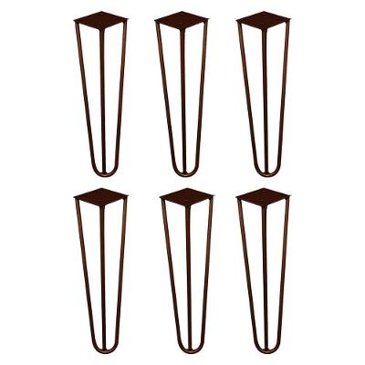 Kit 6 Pés De Metal 30 Cm Mesa De Canto Rack E Puffs Bronze