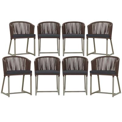 8 Cadeiras De Jantar área Noronha Fendi E11 Trama Original Marrom