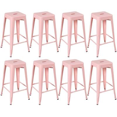 Kit 8 Banquetas Altas 76 Cm Rosa Antigo Rosa Antigo