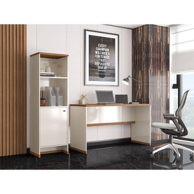 Conjunto Escritório Mesa E Armário Office Berlin Vianossa Offwhite Naturale