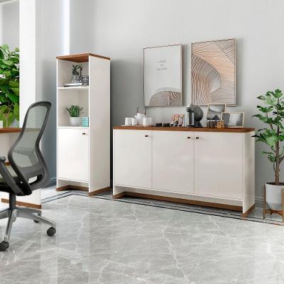 Kit Sala Jantar e Estar Aparador 3 Portas e Livreiro Offwhite/naturale