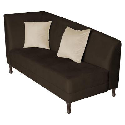 Recamier Heitor 140cm Com Almofada Lado Direito Sintético Marrom Bege