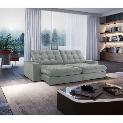 Sofá Livy Linho 02 Módulos De 120cm B25cm Meu Sofá Online A230 Linho Cinza
