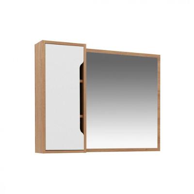 Espelheira Para Banheiro Bn3645 C- 1 Porta 80x60 Tecnomobili Amêndoa Branco
