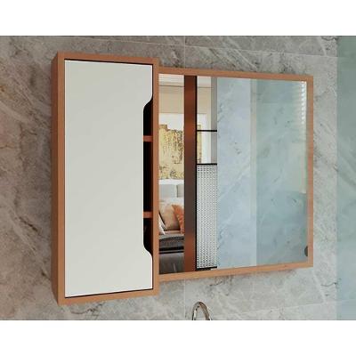 Armário Para Banheiro Bn3645 80x60cm Amêndoa-branco - Tecno Mobili