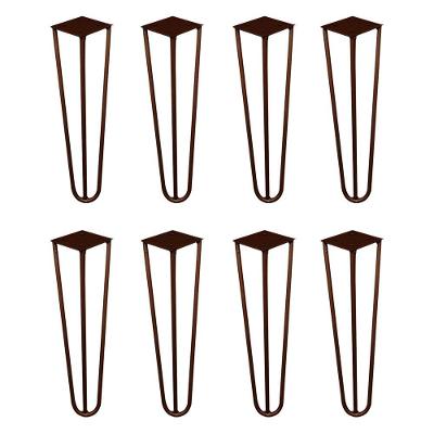 Kit 8 Pés De Metal 30 Cm Mesa De Canto Rack E Puffs Bronze