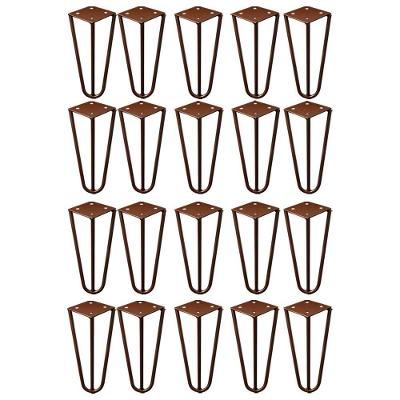 Kit 20 Pés De Metal 15 Cm Legs Mesas De Centro Puffs Bronze