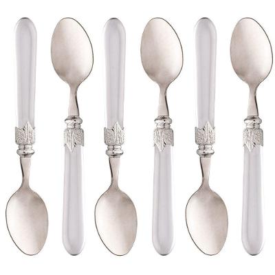 Conjunto 6 Colheres Para Mesa De Aço Inox Com Cabo De Plástico Destiny Transparente 20,5cm 1254 - Ly