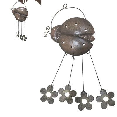 Sino Dos Ventos Joaninha Flores Decoraçao Jardim Quintal Enfeite Som Suave Relaxante Varanda