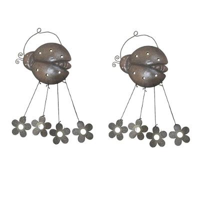 Sino Dos Ventos Joaninha Flores Cisne Kit 2 Unidades Decoraçao Varanda Enfeite Quintal Jardim Relaxante Som Suave