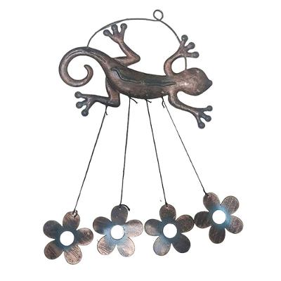 Sino Dos Ventos Lagartixa Flores Decoraçao Janela Varanda Quintal Jardim Enfeite Ambiente Externo