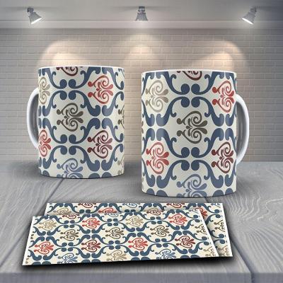 Caneca De Porcelana 325ml Decorada Tribal Tribal 14