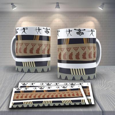 Caneca De Porcelana 325ml Decorada Tribal Tribal 27